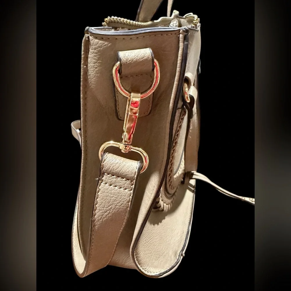 Sole Society Authentic Large Beige Satchel Handle & Crossbody Bag Purse